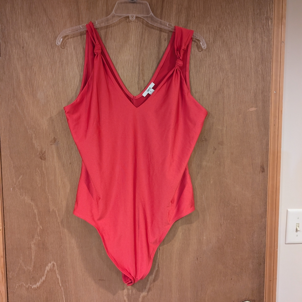 Bar III Scarlet Swimsuit with Knotted Detail